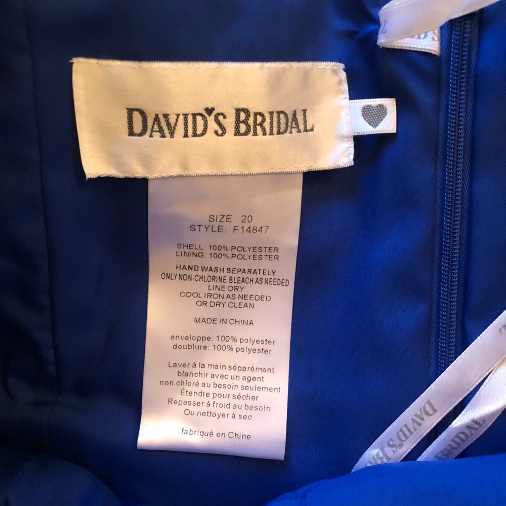 David’s Bridal Horizon Blue Bridesmaid Dress - Picture 2 of 6